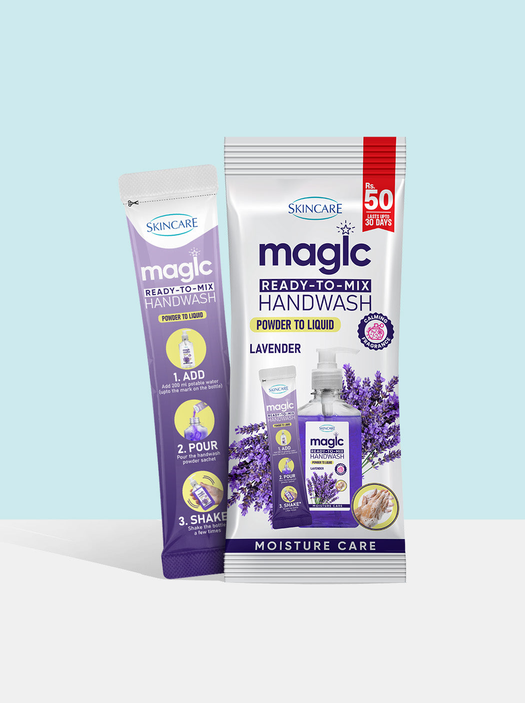 Magic Ready-to-Mix Hand Wash Powder to Liquid Levender