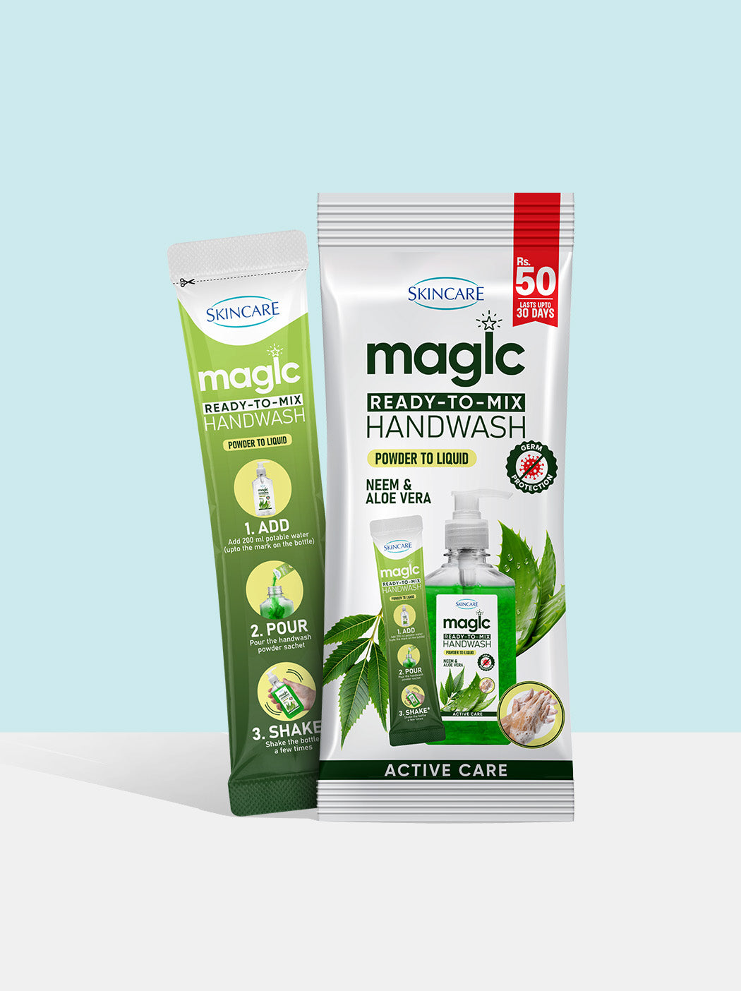 Magic Ready-to-Mix Hand Wash - Powder to Liquid Aloe Vera