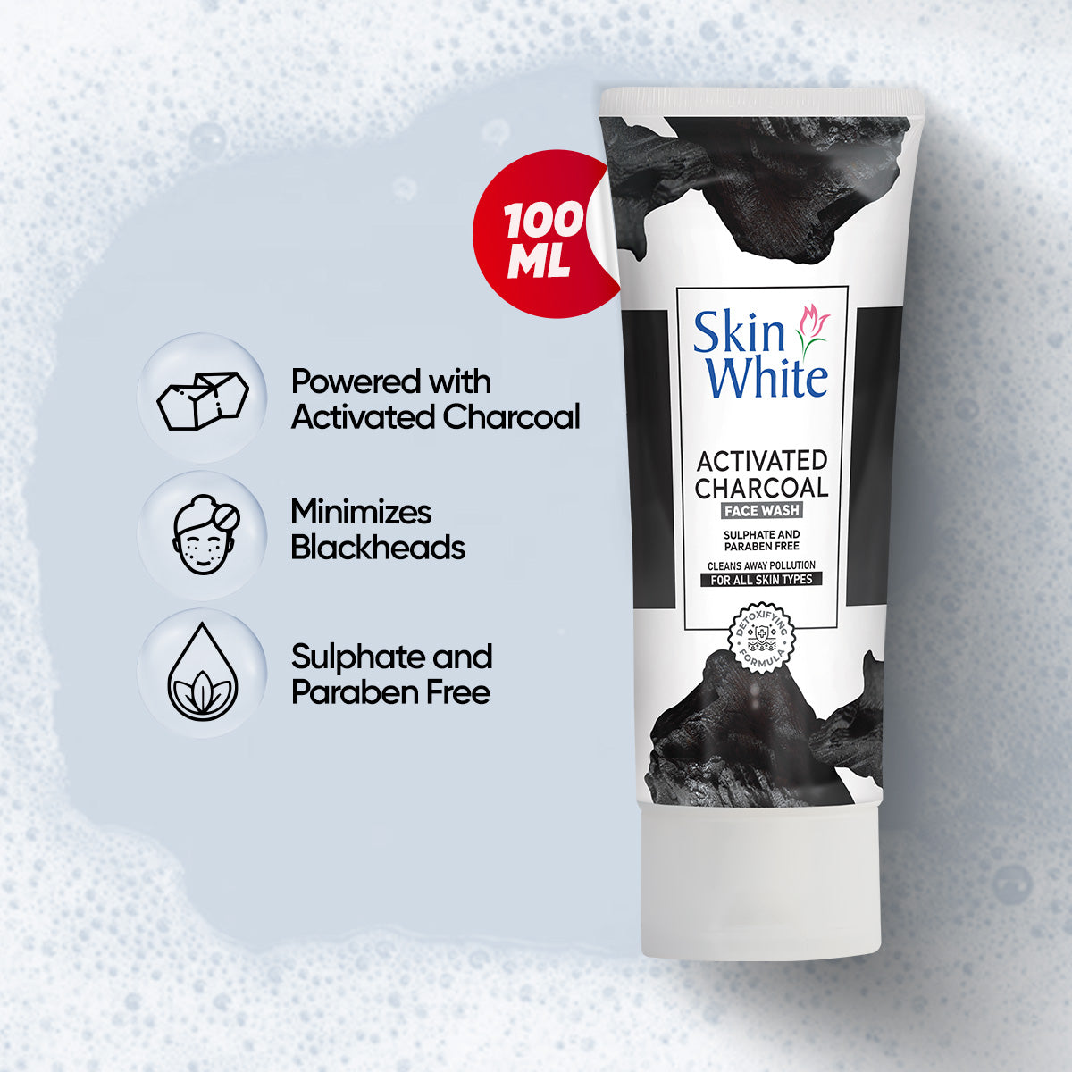Skin white Active Charcoal Face Wash